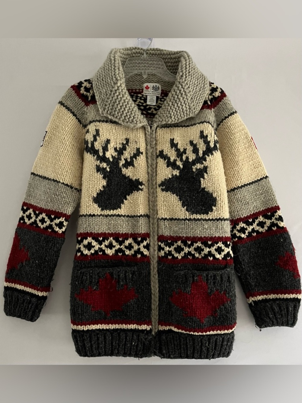 Hudson's Bay Vancouver 2010 Olympic Cowichan Style Wool Cardigan
